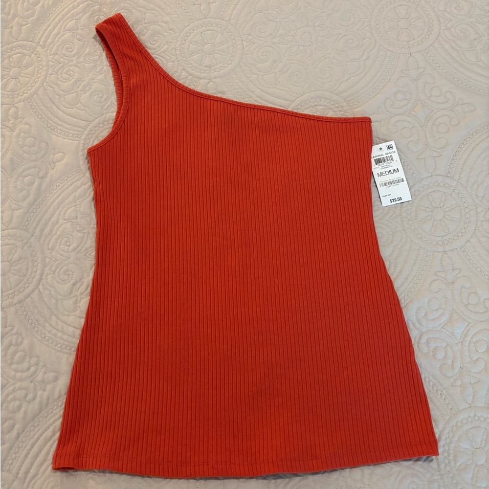 INC International Concepts One-Shoulder Red Top